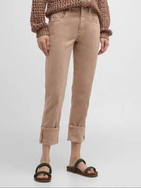 Brunello Cucinelli Monili Cuff Jeans Muted Pink Denim Straight Leg Denim Size 6